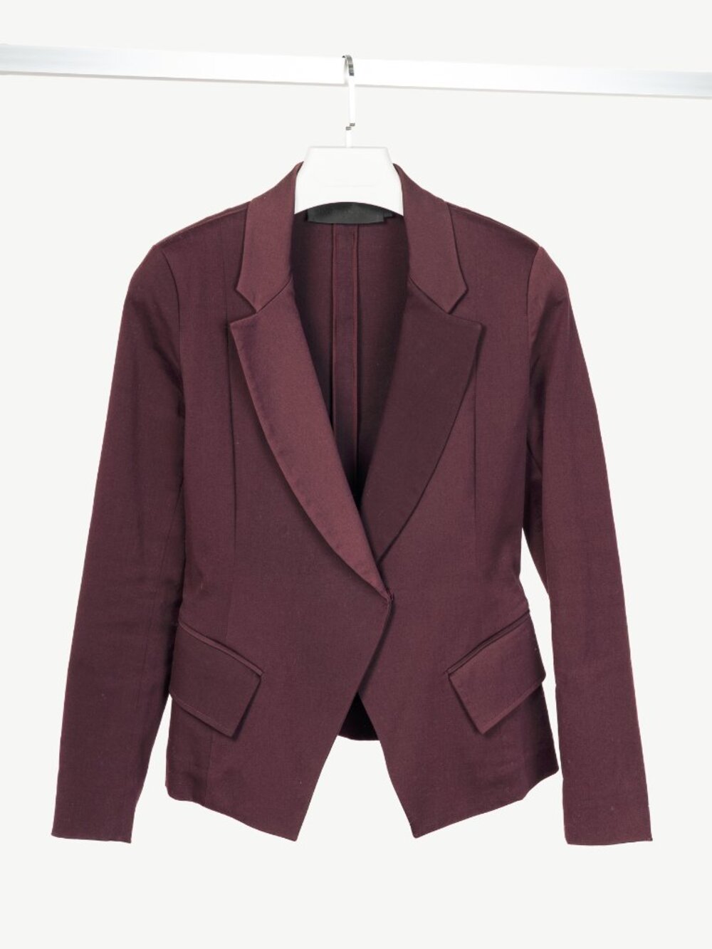 Donna Karan New York Burgundy Cotton-Ponte Blazer